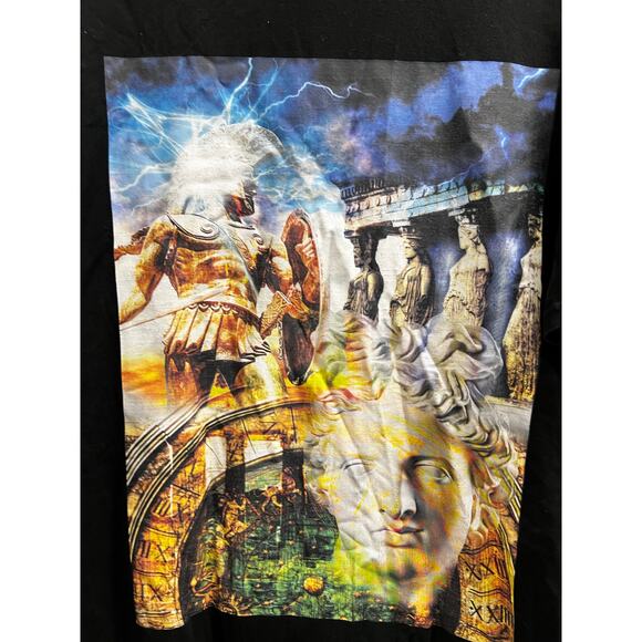 ENCRYPTED Roman Greek Mythology Black tee sz L - Picture 4 of 4